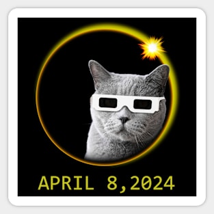 Cat Wearing Solar Eclipse Glasses Sticker